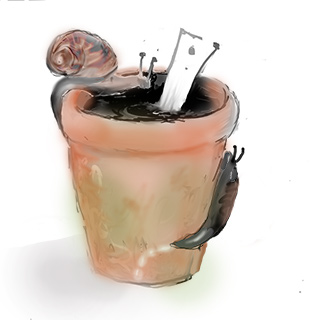 snails and flowerpot